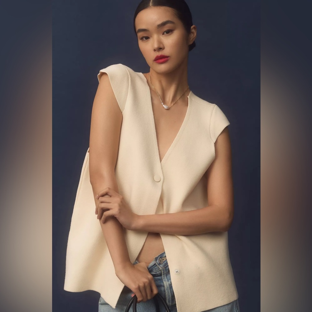 ANTHROPOLOGIE Willa Oversized Sweater cardigan Vest xs